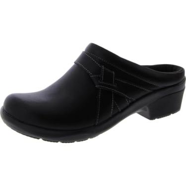 Imagem de Clarks Tamanco feminino Angie Mist, Couro preto, 9.5 Wide