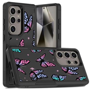 Imagem de Capa de telefone para Samsung S25 Ultra Black Butterfly Samsung Galaxy S25 Ultra capa resistente S25 Ultra capa protetora de silicone fina e robusta