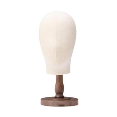 Imagem de predolo Modelo da cabeça do manequim da cabeça da peruca, cabeça de tecido, suporte de peruca em pé Manikin Head for Hats Wig Capace Cap Home , Cor Antiga Curta