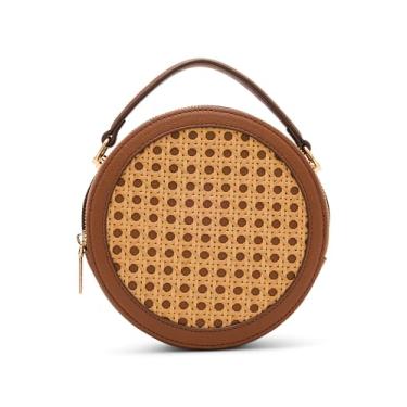 Imagem de Anne Klein Bolsa feminina caning circular, natural/castanha, Castanho, Small