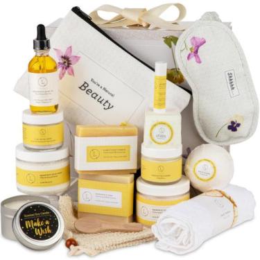 Imagem de Cesta de presentes Spa Lizush Luxury Citrus, conjunto de autocuidado d