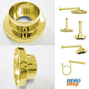 Imagem de Canopla Para Tubo Reto Chuveiro Aquaplus Deca Dourado - 4124183