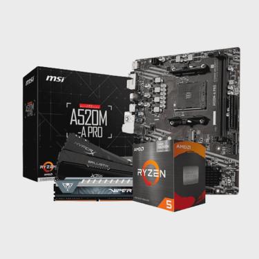 Imagem de Kit Upgrade amd Ryzen 5 5600G / Placa Mãe msi A520M-A pro/ Memoria Ram 16GB (2x8) DDR4 3000MHZ