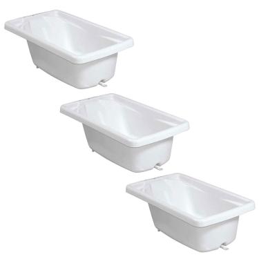 Imagem de Kit 3 Banheiras Avulsa Branco - Burigotto