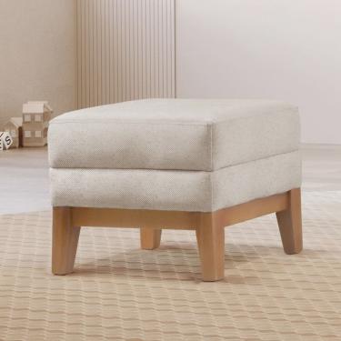 Imagem de Puff Retangular para Sala Áquila Linho Nude