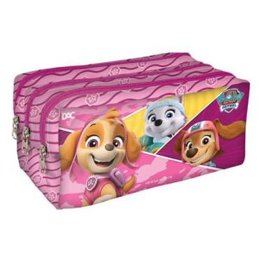 Imagem de Estojo Escolar Triplo - Patrulha Canina Rosa Menina Dac