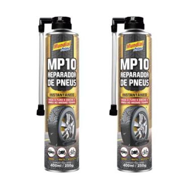 Imagem de Kit 2 reparador de pneu furo instantâneo 400ml carro bike moto mundial