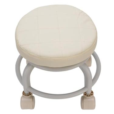 Imagem de Banquinho de Rolamento Baixo, Assento Rotativo de 360 ° Assento de Couro Baixo do Plutônio Com Rodas do Rodízio, Assento Macio Confortável Moderno do Rolo Assento Redondo do