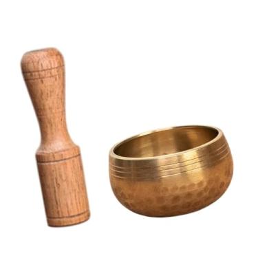 Imagem de Colaxi Tigelas tibetanas tigelas de meditação tigela portátil com bastão de madeira robusta, Type a