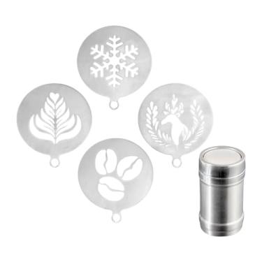 Imagem de Ioensy Estênceis de café para latte art decoration stencils acessórios de cafeteria de cafeter, 1 Jar