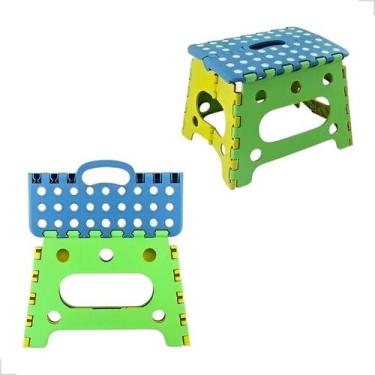 Imagem de Banquinho Banqueta Plástica Retrátil Infantil Banco Dobrável - C3B, Co
