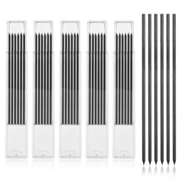 Imagem de YQQYG 30 refis de lápis Pica Dry Pica, refil de lápis mecânico de 2,8 mm, refil de lápis preto Pica Pencil para carpintaria