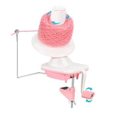 Imagem de Enrolador de fio manivela para crochê - Enrolador de esferas de fio de fixação para bolo de fio limpo - Rolo de fio giratório de fio estável para tricô eficiente