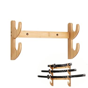Imagem de Suporte de espada prateleira de espadas, suporte para espadas de piso multicamada, suporte para espadas katana de montagem na parede, suporte para exibição de armas, cabide vertical para espadas, sop
