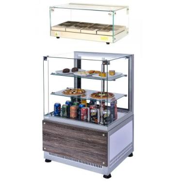 Imagem de Combo Balcão Refrigerado Clean Prata 70 cm e Estufa Beta 4 bandejas Pr