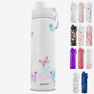 Imagem de Garrafa Térmica Gocase Original Premium Estampas 650ml, Branca Aquarel