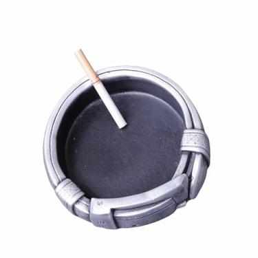 Imagem de Cinzeiro de mesa criativo cinzeiro de mesa retro vintage moda divertida masculina para fumar material de resina uso doméstico ornamentos de escritório (cor: prata)