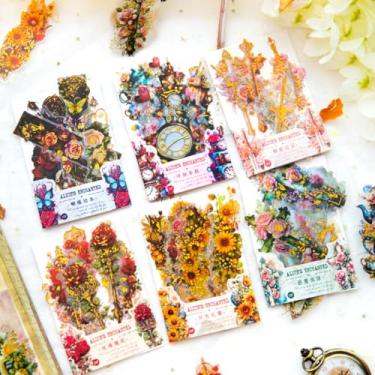 Imagem de MAFELOE Adesivos PET Aesthetic Deco Scrapbook Materiais para Agenda Diária Junk Bullet, 6 pacotes, 10 peças cada, Série Magic Party (TP-MFCHH-03)