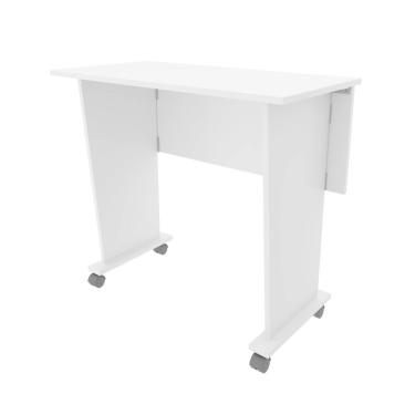 Imagem de Escrivaninha Dobrável 80cm com Rodízio ME4117 Branco Tecnomobili