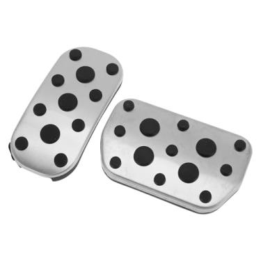 Imagem de Hihaha 1 conjunto de cobertura automática para pedais de apoio para os pés, apoio para os pés, apoio para os pés, capa para Toyota CHR 2017-2019 aço inoxidável prateado