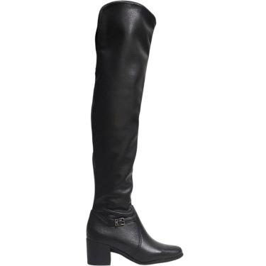 Imagem de Bota Feminina Over The Knee Casual Dia a Dia Couro Salto Médio Cano Longo Bottero 347809