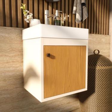 Imagem de Gabinete Suspenso Para Banheiro E Lavanderia Com Porta - Várias Cores 