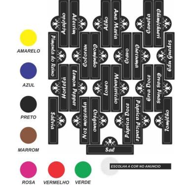 Imagem de Cartela tempero 25 etiquetas adesivo auto colante rotulo 6x2 cm a prov