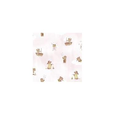 Imagem de Papel de Parede Vinílico Sonhos Ref 4250 ursinhos Rosa . - bobinex