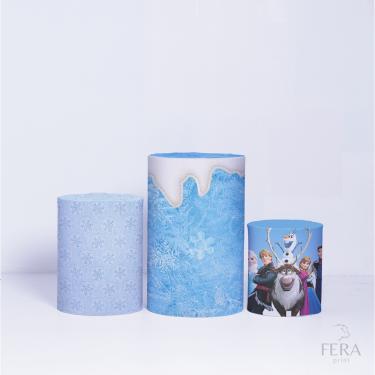 Imagem de Trio de Capa Cilindro para Festa Infantil Veste Fácil C/elástico Frozen