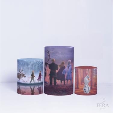 Imagem de Trio de Capa Cilindro para Festa Infantil Veste Fácil C/elástico Frozen