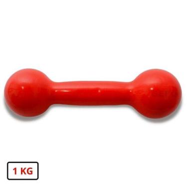 Imagem de Halter Redondo Bola Emborrachado 1 Kg Vermelho - SEPO