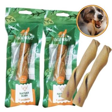 Imagem de Kit 2 Natuka Buba Pele de Búfalo Sem Pelos 1UN Mordedor Natural para C