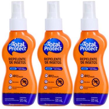 Imagem de Kit Com 3 Repelente Spray Total Proteção Contra Insetos 120ml - TOTAL 
