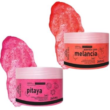 Imagem de Kit Esfoliante Corpo e Rosto Pitaya e Acerola Com Melancia Com D' Pantenol, 240g Cada pote