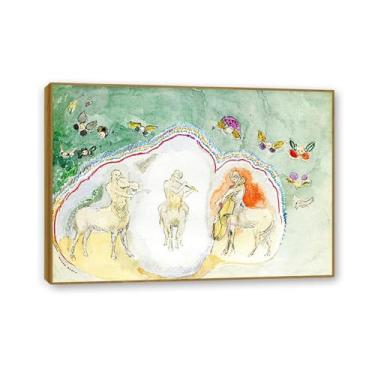 Imagem de ZUJGHSJG Odilon Redon Impressões de arte em tela, músicos centauros, pôsteres e reproduções de impressões famosas arte de parede em tela sala de estar decoração de casa 42 x 30 cm (43.2x30.5 cm)