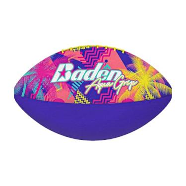 Imagem de Baden Aquagrip Capa de neoprene macia para piscina futebol todas as idades tamanho júnior 6 roxo/amarelo palma elétrica
