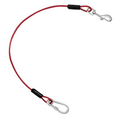 Imagem de Pawaboo DogCinto de segurança, extensor de coleira à prova de mastigação, corda de aço revestida, alça de clipe de cinto de segurança para carro, gancho de rotação de 360°, mosquetão resistente, cabo