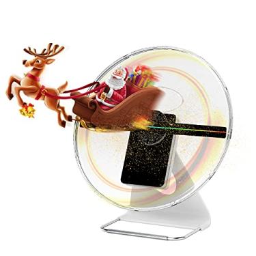 Imagem de YSTEROKS Ventilador De Mesa Com Holograma 3D, Presente Natal, Resolução 512 Pixels, Projetor Vídeo Holográfico 12", Display Gráfico E Publicitário, Ideal Para Eventos Fim Ano Em Lojas