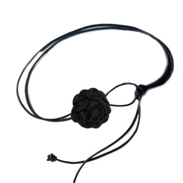 Imagem de Corrente de cintura floral boêmia para mulheres grandes correntes de cinto de flor rosa corda de couro para barriga joia ajustável para shorts vestidos jeans, Adjustable, Couro Tecido, Sem Pedra