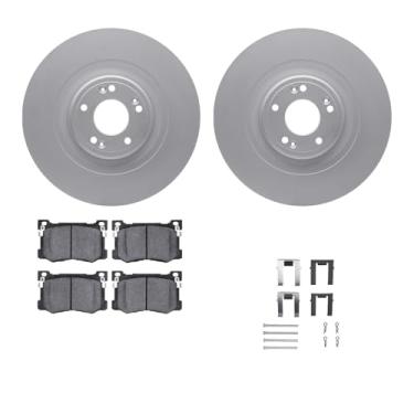 Imagem de R1 Concepts Conjunto de rotor de freio a disco revestido de carbono com pastilhas de cerâmica e ferragens dianteiras 2015-2017 Genesis, Hyundai G80, Genesis