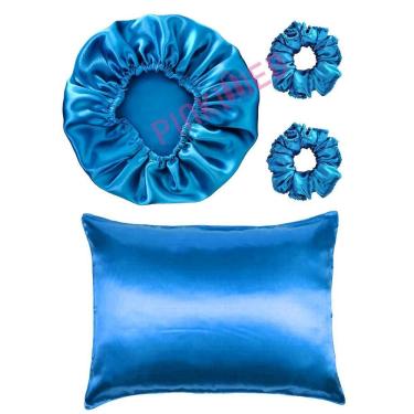 Imagem de Touca De Cetim Anti-Frizz + 01 Fronha De Cetim E 02 Xuxinhas