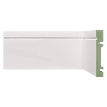 Imagem de Kit Rodapé de MDF 30 Barras Frisadas de 10cm x 2,40m Rende 72 Metros Moldufama Branco
