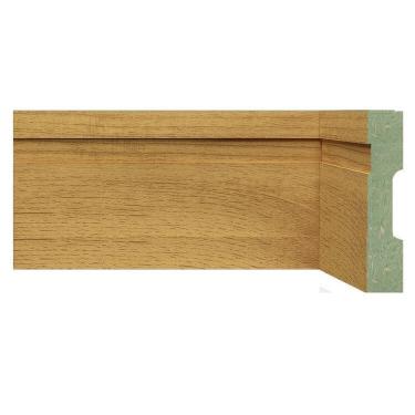 Imagem de Kit Rodapé de MDF 15 Barras Frisadas de 10cm x 2,40m Rende 36 Metros Moldufama Carvalho Prime