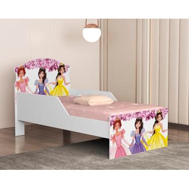 Imagem de Mini Cama Infantil Livia Em MDF Adesivada Personagens Divertida Para Crianças (Princesas 19)