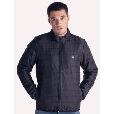 Imagem de Jaqueta King & Joe Masculina Nylon Puffer Gola Preta, M/M