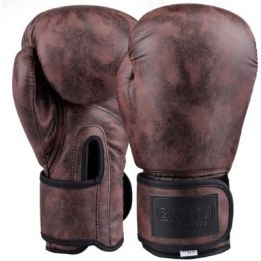 Imagem de Luvas De Boxe Profissional Retro Para Homens & Mulheres Luvas De Treino Para Puhing Bag, Kickboxing, Muay Thai, Brown, 8 oz