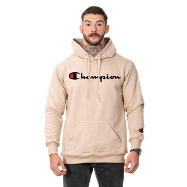 Imagem de Moletom Masculino Algodão Blusa de Frio Canguru - Core Base, Bege, P