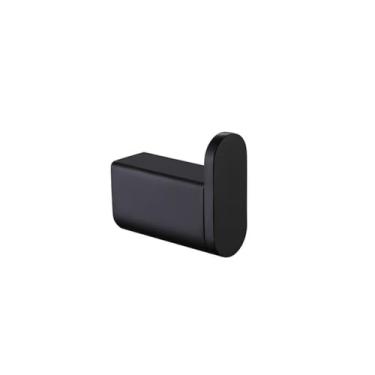 Imagem de Acessórios para banheiro preto fosco - Suporte para toalhas de parede, porta-papel e saboneteira | Conjunto de 4 peças, gancho para roupão