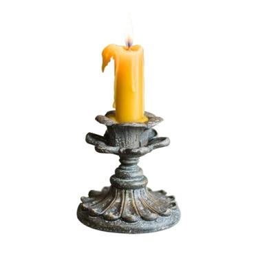 Imagem de Castiçal de resina lótus castiçal bronze antigo para decoração de casa candelabros centros de mesa 8 x 8 x 8,5 cm decoração de casa