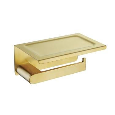 Imagem de Conjunto de banheiro dourado escovado - Toalheiro de aço inoxidável - Suporte para papel higiênico - Kit de 6 peças, porta-papel e mais
